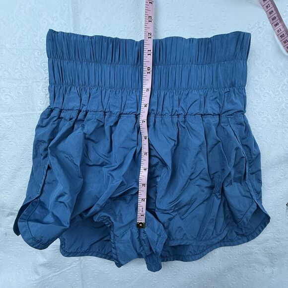 Free People Movement The Way Home Shorts Women Small Blue High Rise Smocked - Picture 12 of 12